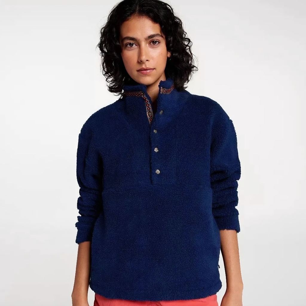 Alpine Design Women's 1/4 Snap Sherpa Pullover Vintage Blue Size S — image 7 of 8